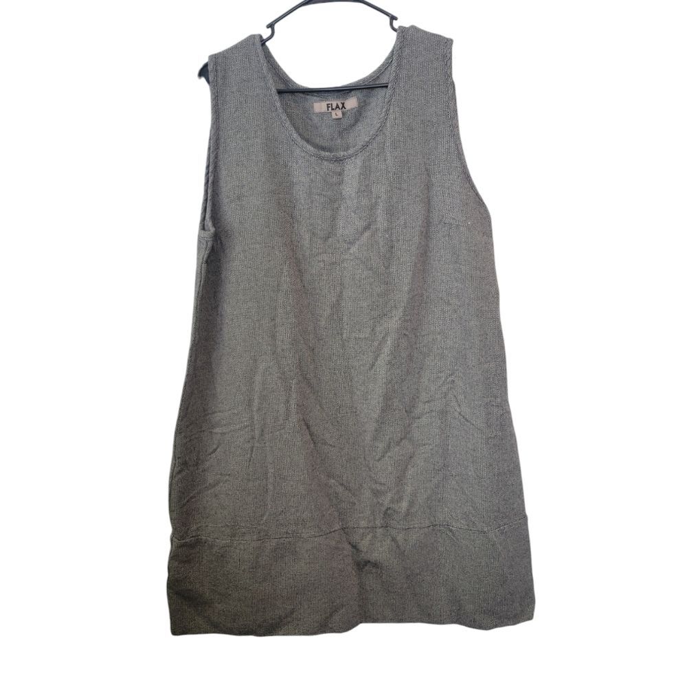 Flax Gray Wool Blend Sleeveless Tunic Dress Size Large Lagenlook